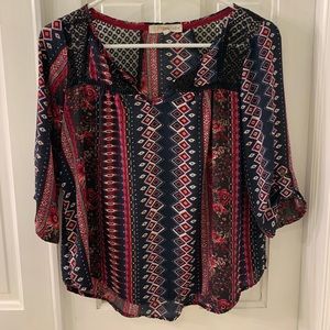 Quarter length sleeve floral shirt